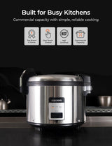 CUCKOO Commercial Rice Cooker & Warmer, Extra Large Rice Cooker 30-Cup Uncooked / 60-Cup Cooked, Professional Industrial Grain Cooker with Large Capacity, Easy One-Touch Operation, Silver (CR-3032)