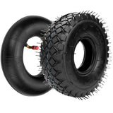 FVRITO Set of Two 4.10/3.50-4 4.10-4 410-4 Tire and Inner Tube with Bent Valve Stem Replacement for Lawn Mower Hand Truck Wheelbarrow Trailers Dollies Wagon Snowblower Compressor Generator Go kart