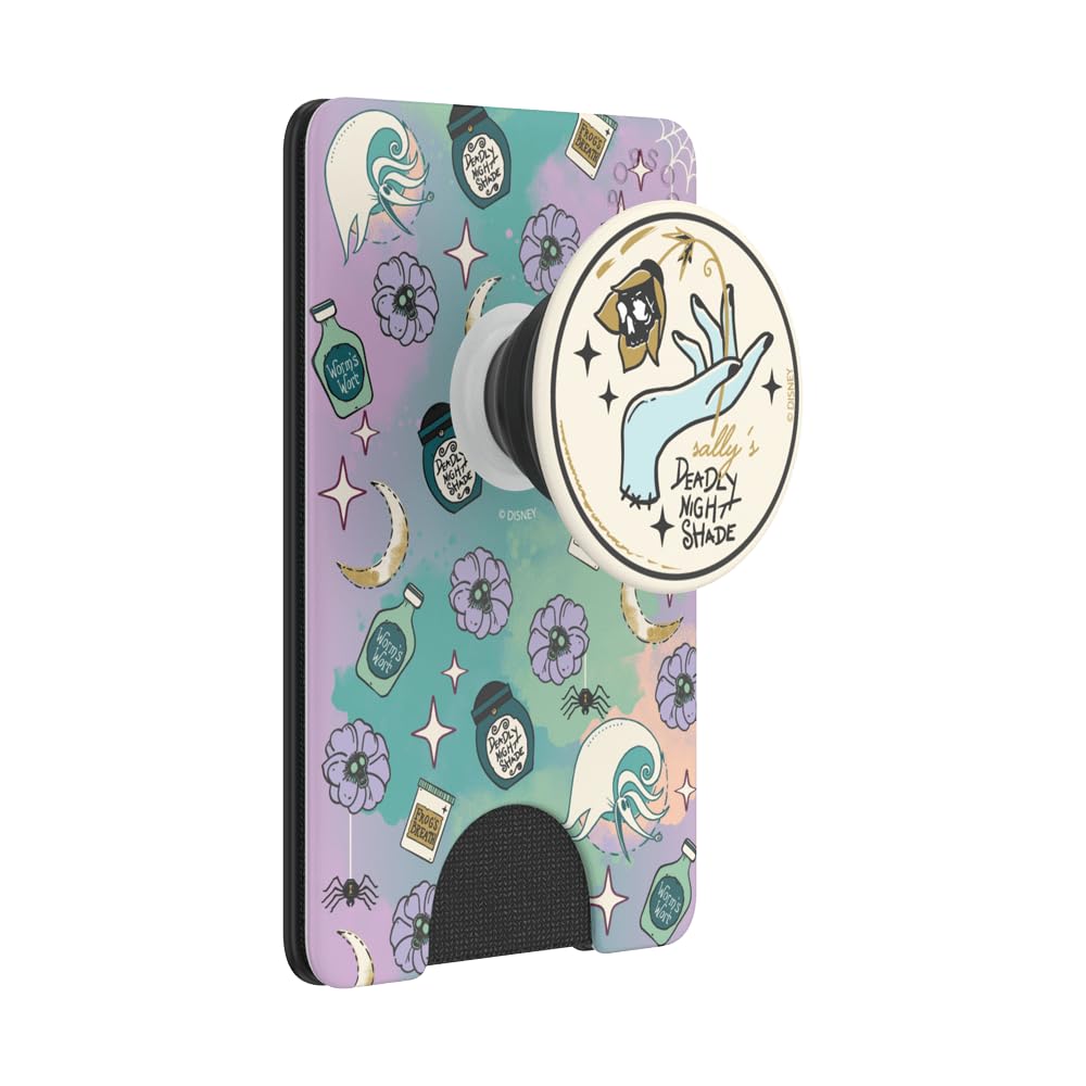 PopSockets Phone Wallet with Expanding Kickstand, Phone Card Holder, Nightmare Before Christmas - Sally'S Deadly Nightshade