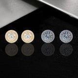 LuReen Earring Studs for Men Women Cubic Zirconia Earrings Set (2 Pairs)