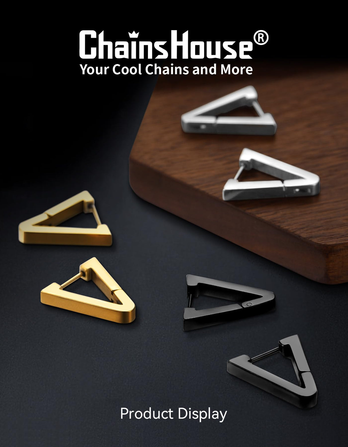 ChainsHouse Huggie Hoop Earrings for Men Women, Stainless Steel