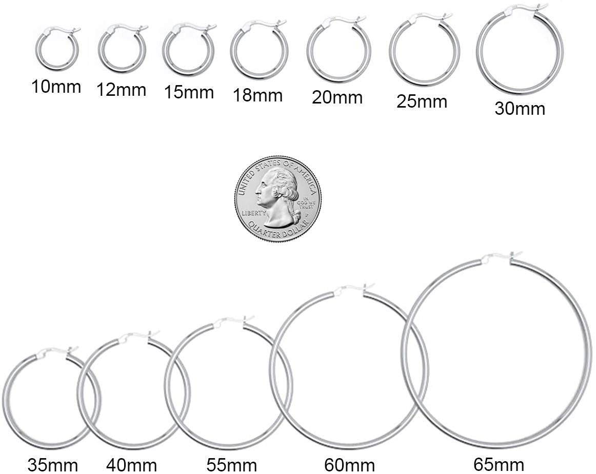Savlano 925 Sterling silver Round Hoop Earrings for Women & Men Comes in 10MM-25MM (18)