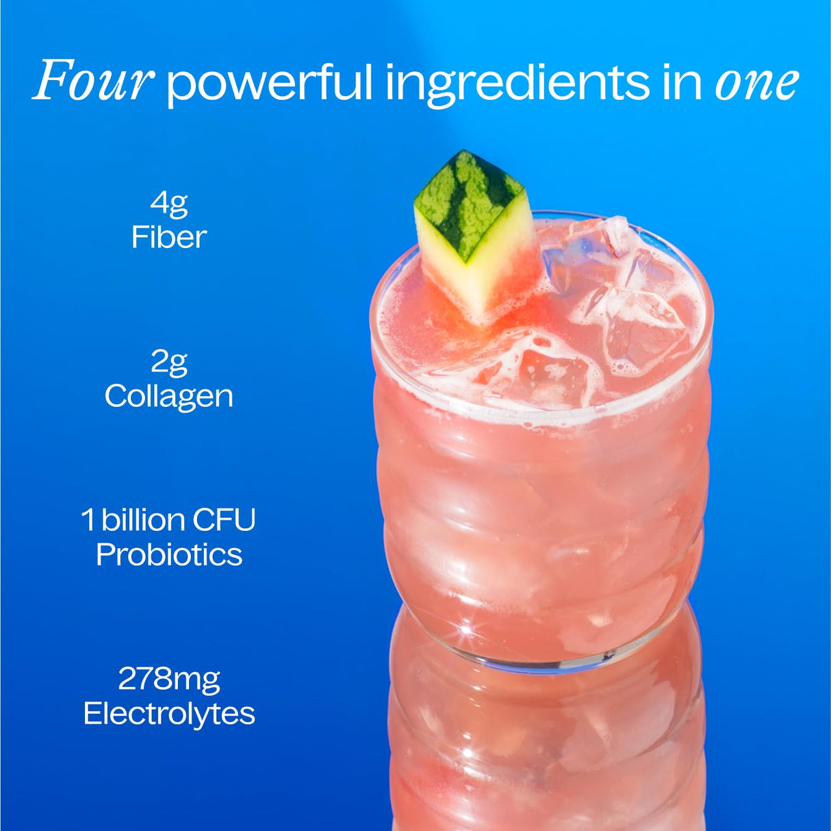 Belli Welli Fiber Supplement for Women & Men – Premium Daily Fiber Powder from Organic Acacia with Added Collagen, Electrolytes & Probiotics – No Bloat, Constipation & Gut Health Support (Watermelon)