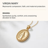 Cross+Crown Premium 14K Yellow Gold Virgin Mary Miraculous Medal for Women & Men, Durable Double-Bonded 14K Yellow Gold Virgin Mary Pendant for Necklace, Women & Mens Gold Virgin Mary Medal, Handcrafted Religious Jewelry in the USA
