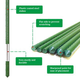 G-LEAF Garden Stakes 4 ft Plastic Coated Steel Tube Sturdy Metal Plant Sticks for Tomato,Cucumber,Bean,Tree,Pack of 50
