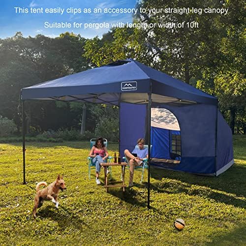 KAMPKEEPER Side Tent,Camping Tent for 10' x 10' Pop Up Canopy, Easy Set Up Gazebo,Compatible with 10' Wide Canopy Tents（Blue）