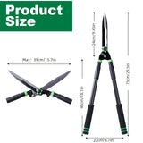 Hedge Shears 29.5" Manual Hedge Clippers with 15° Angle Precision Blades Plant Cutting Scissors for Trimming and Shaping Hedges, Shrubs, Boxwood, Tall Bushes