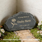 CUDMORERBE Personalized Garden Stones in Memory of Loved Ones, Engraved with Any Message Memorial Stones Gravestones Outside, Sympathy Memorial Gifts Funeral Gifts for Loved Ones Dad Mom Grandma