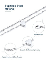 ChainsPro Anklets for Women Waterproof, Adjustable 8.5"+2" Stainless Steel Silver Ankle Bracelets for Women, Non Tarnish Layered Anklets Beach Jewelry Gifts for Swimming & Daily Wear (Send Gift Box)