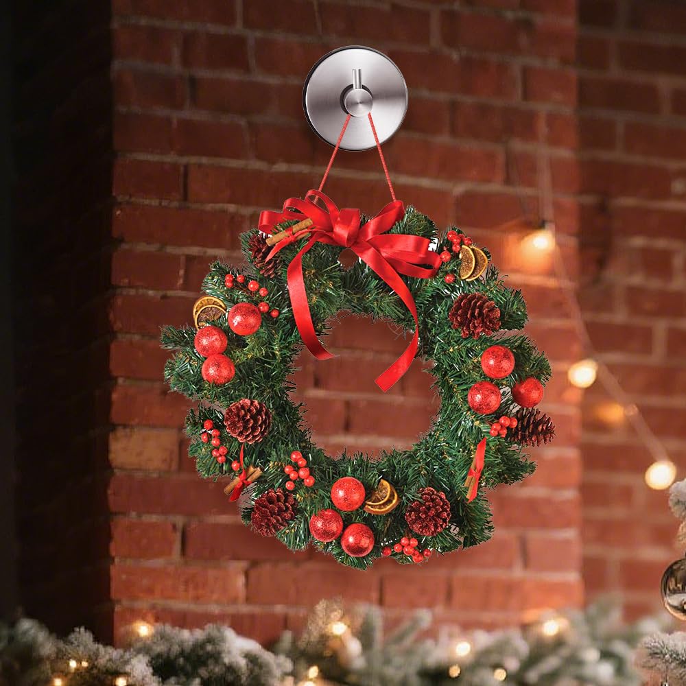 Fauppt 2PCS Suction Cup Hooks for Door Wreaths on Glass Suction Cup Hooks for Shower,2025 Hanging Towels for Window Door Bathroom Mirrors Christmas,Wreath Hanger Holder for Daily Use (Gold-2pc)