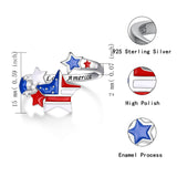 Sariel American Flag Ring 925 Sterling Silver July 4th Red White and Blue Jewelry Independence Day Gifts for Women (1)
