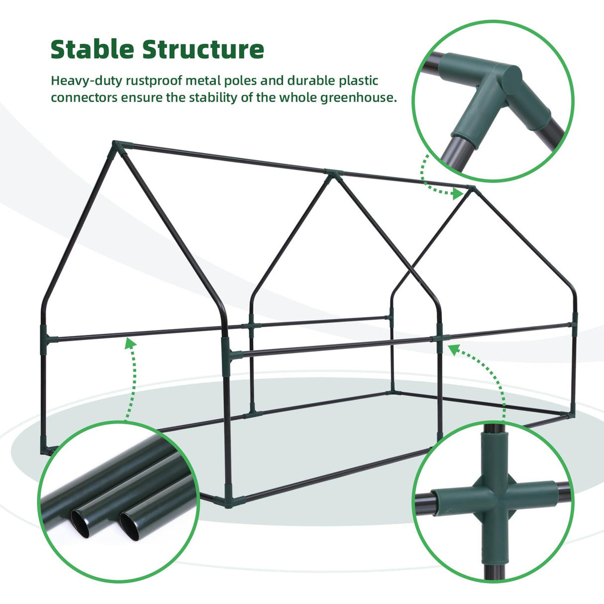 Ohuhu Portable Mini Greenhouse, 71"x36"x36" Greenhouses for Outdoors with Dual Large Zipper Doors & Ground Stakes, Waterproof & UV Protected Plastic Green House for Outside Garden Patio Backyard