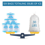 Belinlen 6 Pack Reusable Ice Bags for Cooler 5lb Cooler Ice Cube Bag with Sealed Sliding Handle, Long Lasting Cold Dry Freezer Packs Leakproof Ice Bag for Camping, Hiking, Fishing and Drinks(11 x 14)