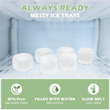 Extra Large Reusable Ice Cubes for Drinks(2” Sq.) - 6 Pack BPA-Free Plastic Ice Cube for Coolers- Chills Drinks Without Diluting Suitable for Large Containers, Water Pitchers