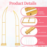 Wedding Flower Arch Stand Kit, 6.9FT & 6.2FT Balloon Moon Arch Backdrop Stand Metal Half Gold for Wedding Proposal Anniversary Bridal Shower Background Stand Party Decorations Indoor & Outdoor
