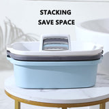 JiatuA Large Cleaning Supplies Caddy Portable Shower Basket Supply Organizer with Handle Plastic Bucket Tool Storage for Bathroom, Bedroom, Kitchen, College Dorm, Garden, Dark Gray