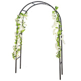 RUBFAC 94" Metal Garden Arch Trellis for Climbing Plants Outdoor, Garden Arbors and Arches, Wedding Arch Frame Archway for Balloons Pumpkin Vines Halloween Christmas Party Decoration, Black