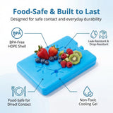 Kona 4 Pack Slim Ice Packs for Lunch Boxes & Coolers – Reusable, Quick Freeze, Space Saving Freezer Packs – Small Thin Cold Packs (Blue)