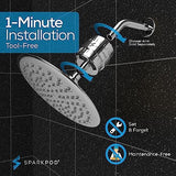 SparkPod Luxury Filtered Shower Head Set 23 Stage Shower Filter - Reduces Chlorine and Heavy Metals - High Pressure Showerhead Filter (9.5" Round, Luxury Polished Chrome)