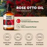 KUKKA Rose Otto Essential Oil for a Calming Retreat Promotes Smooth-Looking Skin with Rose Oil Essential Oil - 4 Fl Oz - Authentic Scent - Non-GMO and Cruelty-Free