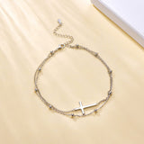 MANBU Sterling Silver Cross Bracelet for Women: Faith Cross Adjustable Bracelet Jewelry Faith Gifts (cross bracelet)