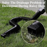 2 Pack Flexible Gutter Downspout Extensions Extendable from 21" to 67", Downspout Extender Comes with Adapters, Thickened Down spout Drain Extension for Rainwater Drainage(Black)