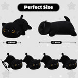 SQEQE Black Cat Mommy Stuffed Animal with 4 Babies Cat in her Tummy, Cute Black Cat Plush Toys for Kids, Gifts Ideal for Christmas, Valentine's, Birthday
