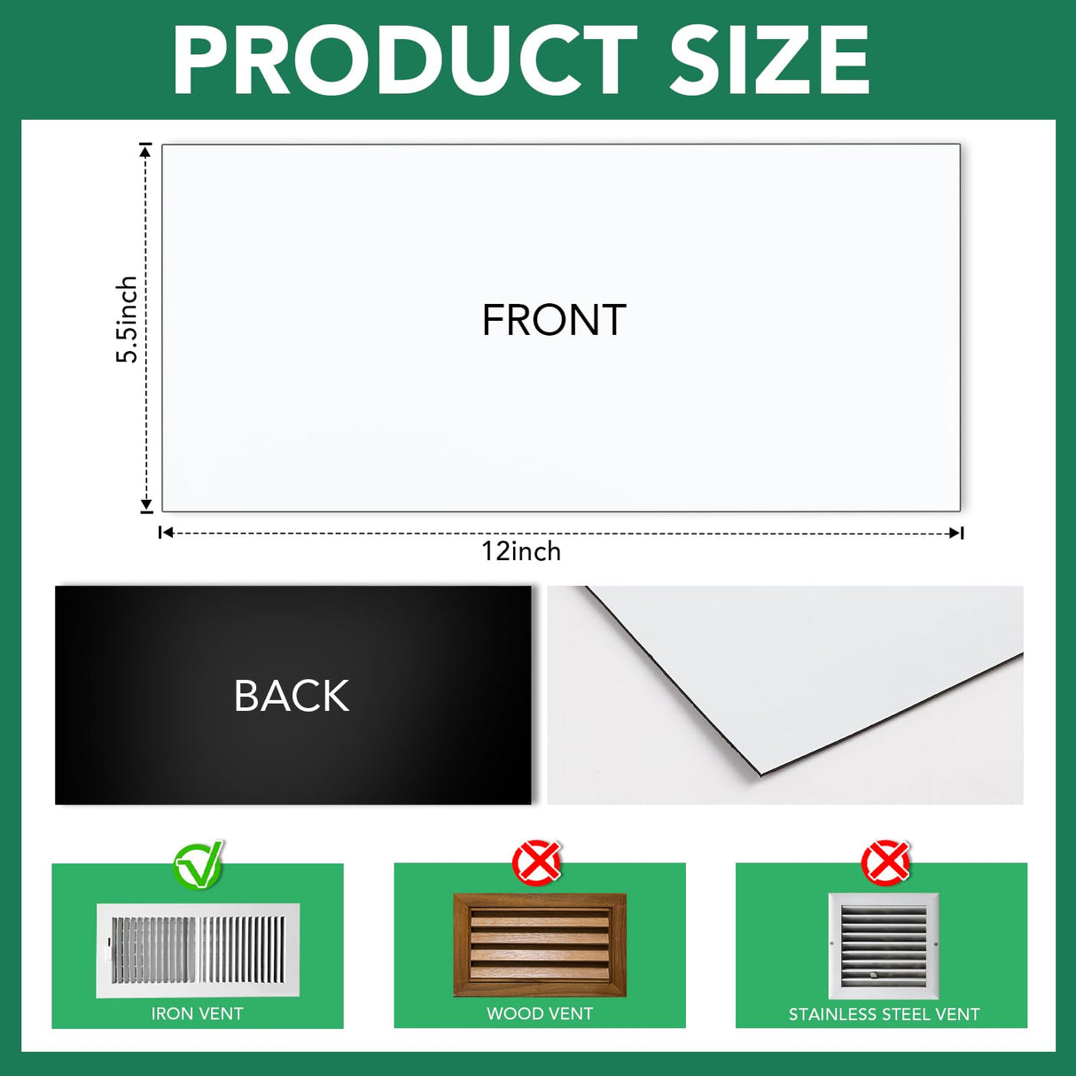 6 Pack Magnetic Vent Covers, Strong Vent Covers 5.5 X 12inch High Strength Magnetic Vent Cover for Floor Wall and Ceiling Registers Home HVAC and AC Vents