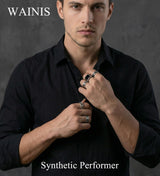 WAINIS 12Pcs Stainless Steel Vintage Signet Rings for Men