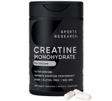 Sports Research® Creatine Monohydrate Capsules - May Support Workout Recovery, Lean Muscle gain, Performance and Strength* - Non-GMO, Vegan Certified - 5g per Servings - 30 Servings