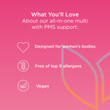 Hyland's Total Loving Care Multivitamin for Women and PMS Rescue, 60 Vegan Capsules with L-Theanine for Focus and Stress Relief Support with Chasteberry and Dong Quai for Menstrual Support