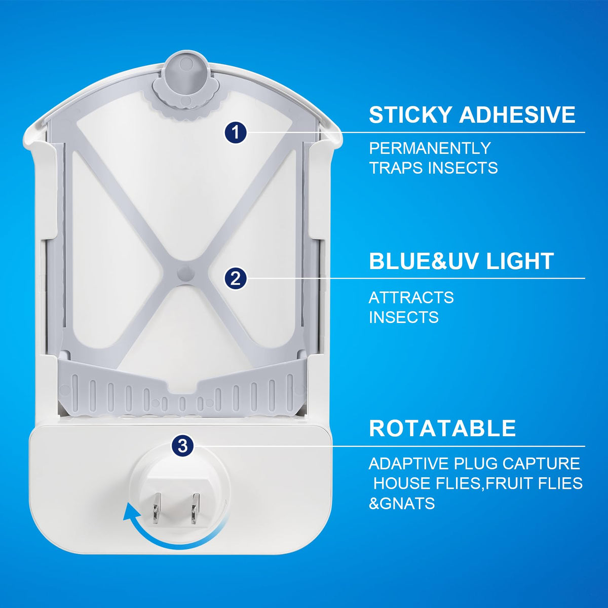 INRAGEO Flying Insect Trap & 5 Cartridges - Compatible with Refills