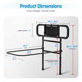 FORTEMOTUS Bed Rails for Elderly Adults Safety Foldable - Heavy Duty Bed Assist Rails for Senior, with Extendable Bed Guard Rails, Adjustable Heights, Storage Pocket& Safety Belt, can Withstand 450LB
