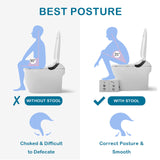Foldable Toilet Stool, 7 inches Healthy Squatting Posture Poop Stool with Anti-Slip Feet by CHEAGO, Portable Travel Foot Stool for Toilet, Unique Folding Design Compact&Wide footrest (Snow White)