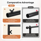 XLHOMO Over The Table Rod Stand with Clamps, Adjustable 32''-79'' Tall 32"-131" Length, Black Table Arch Stand Metal Balloon Frame Hanging Rod for Weddings Birthdays Party Garden Arbors Decoration