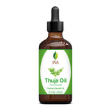 SVA Thuja Essential Oil – 4 Fl Oz – 100% Natural Thuja Oil - for Diffuser, Hair Care, Face, Skin Care, Aromatherapy, Scalp and Body Massage, Soap and Candle Making – with Dropper