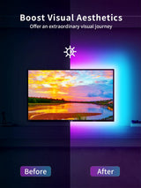 KANTUTOE LED Lights for TV, 23ft Backlights for 75-100in TV, RGB Backlight with Music Sync Bluetooth APP and Remote Control, USB Powered LED Strip for Bedroom Home Decor