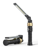 HOTLIGH Rechaegeable Work Light, 5000mAh Magnetic Flashlight with 360° Rotate Foldable Design, 1200 Lumens Led Work Light, Mechanic Light for Car Repairing/Emergency