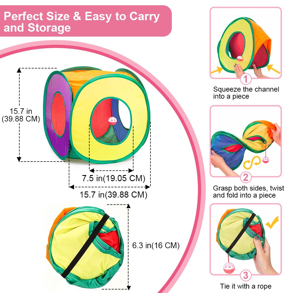 Retro Shaw 33Pcs Cat Toys Pack for Indoor Cats Kitten, with Cube Tunnel