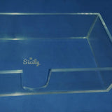 Sicily Acrylic Napkin Holder (5mm) Multifold Paper Towel Dispenser (9.87”W x 4.75”D x 2.75”H) Hand Towel Holder for Bathroom and Kitchen Countertop