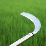 YEELOR Weeding Sickle, Serrated & Plain-Edged Combined Steel Scythe 51-Inch Adjustable Long Handle, Lightweight Long-Handled Garden Sickle Tool for Gardens, Yards, Fields & Overgrown Areas