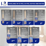 10 Pack Pro-Grade Premium Wall/Trim House Paint Brush Set Great for Professional Painter and Home Owners Painting Brushes for Cabinet Decks Fences Interior Exterior & Commercial Paintbrush.