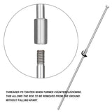 6 Pack Ground Earth Anchors with Drive Steel Stool - Easy Hook Anchor with 30" Long x 1/8" Cable, Ideal for Securing Shed, Fence, Green House, Swing Set and More.