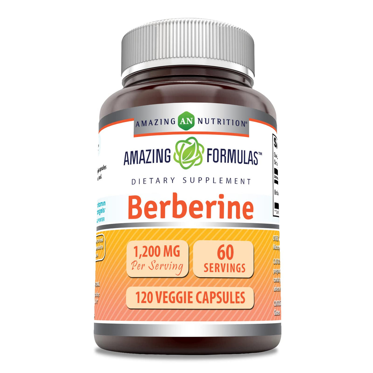 Amazing Formulas Berberine 1200 mg Per Serving Veggie Capsules Supplement | Non-GMO | Gluten Free | Made in USA (120 Count)
