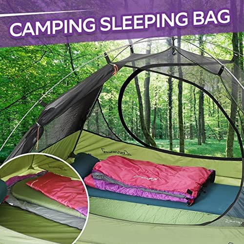 Clostnature Sleeping Bag for Adults and Kids - Lightweight Camping Sleeping Bag for Girls, Boys, Youths, Ultralight Backpacking Sleeping Bag for Cold Weather - Compression Sack Included(Right Zipper)