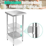 STABLEINK NSF Stainless Steel Table, 24 x 14 Inches Metal Prep & Work Table with Adjustable Undershelf, for Commercial Kitchen, Restaurant, Hotel and Garage,Small Stainless Steel Table