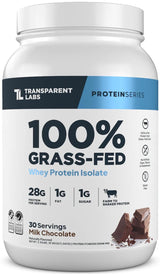 Transparent Labs Grass-Fed Whey Protein Isolate - Naturally Flavored, Gluten Free Whey Protein Powder with 28g of Protein per Serving & 9 Amino Acids - 30 Servings, Milk Chocolate