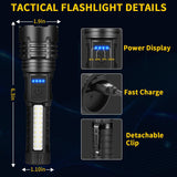 ZioeYiue Rechargeable Flashlights High Lumens, 7Mode Super Bright Flashlight Powerful, Adjustable Tactical Flash Light, Gifts for Father's Day, LED Flashlights for Home Emergency Camping Essentials