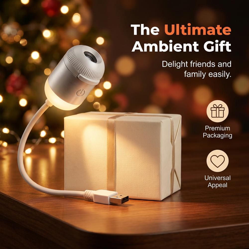 asfanst 2-in-1 Galaxy Projector Night Light, USB Starry Sky Night Light Projector with Adjustable Brightness, Mini LED Projection Lamp for Bedroom Ceiling Wall Room Decor (24 Projection Films)