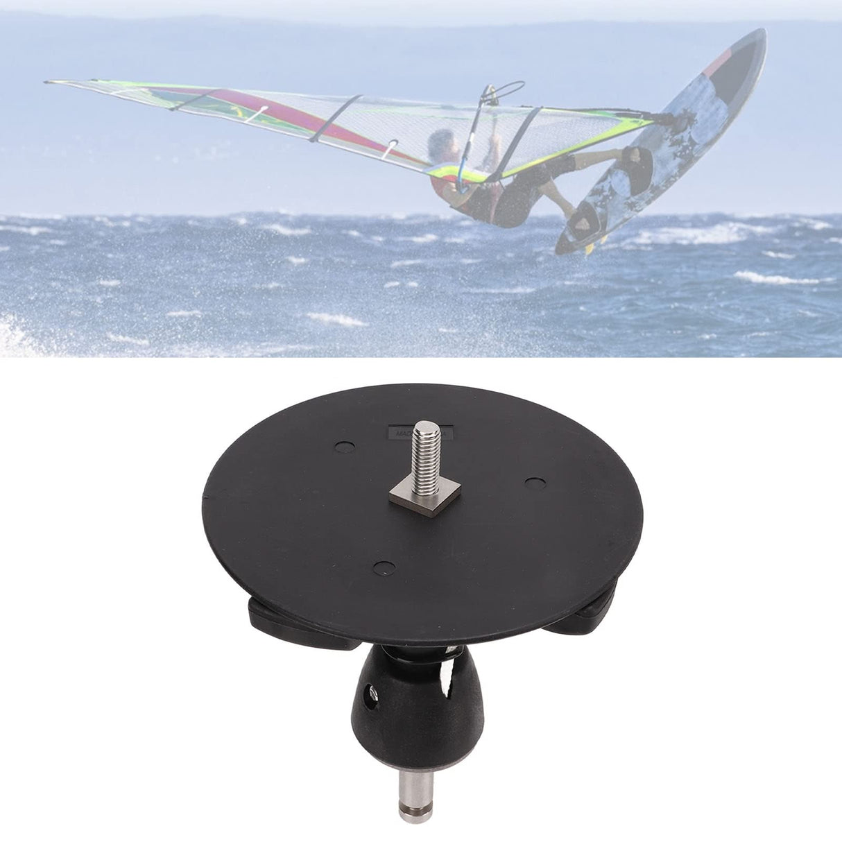 Surfing Tendon Joint Mast Base, High Strength Windsurfing Mast Base, Wear Foldable Universal, for Outdoor Sports Black